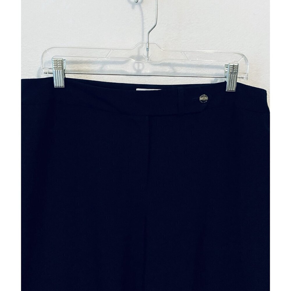 Calvin Klein Pants Womens 14 Black Classic Fit Trouser Leg Stretch Luxe Academia - Picture 3 of 7